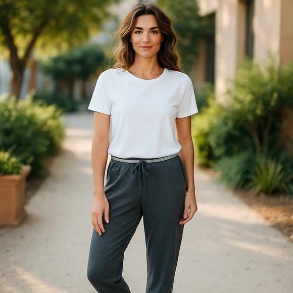 LNA Jogger Pants M Gray Lounge Soft Knit USA-Made - Picture 1 of 6